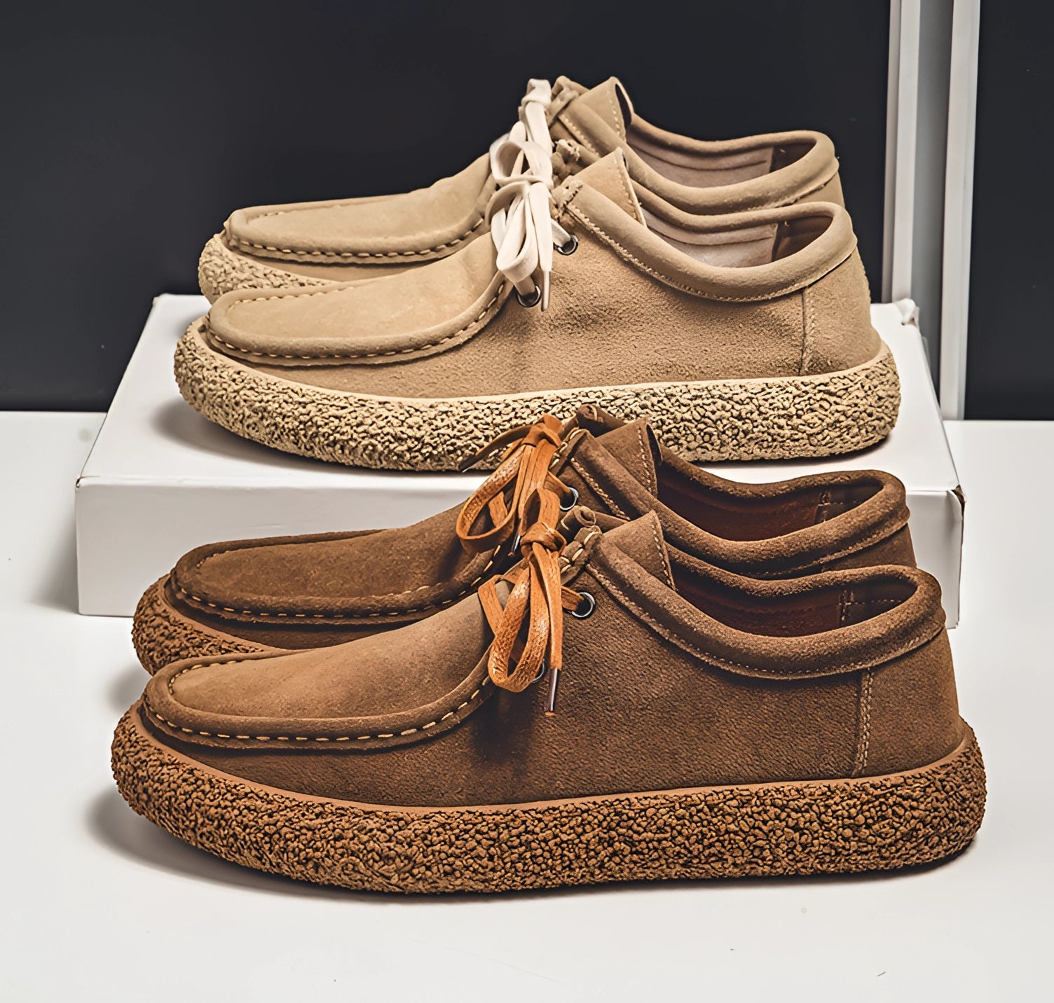 Brown fashion wallabee shoes