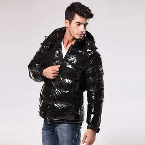 Avencea - Glossy Men's Puffer Jacket