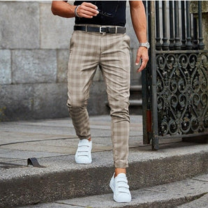 Avencea – Stylish Check Pattern Chinos for Men