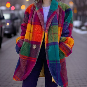 Avencea - Colorfully Patterned Winter Coat for Women