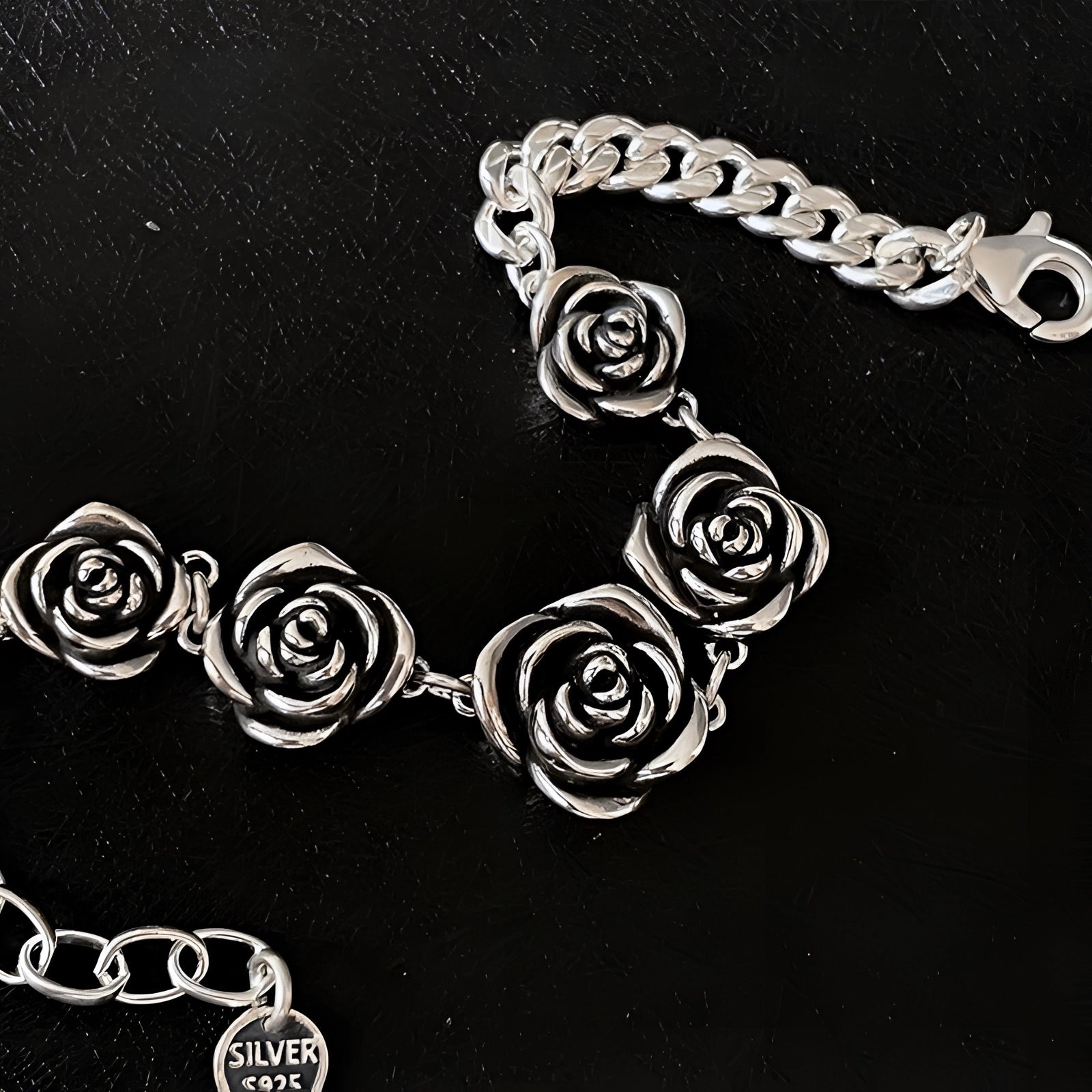 925 Sterling Silver 2024 Rose Bracelet