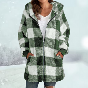 Avencea - Fleece Jacket - Checked - Hood - Women's Jacket