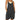 Washed black backless summer romper in 5XL size featuring a casual design with pockets, sleeveless style, and a comfortable one-piece fit.