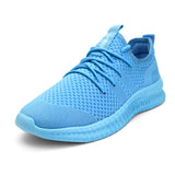 Men's lightweight black running sneakers with a breathable design and non-slip sole, shown in Azzurro color variant size 43, ideal for outdoor sports and walking.