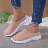 Lightweight women's breathable mesh slip-on sneakers in pink, size 43, designed for summer wear.