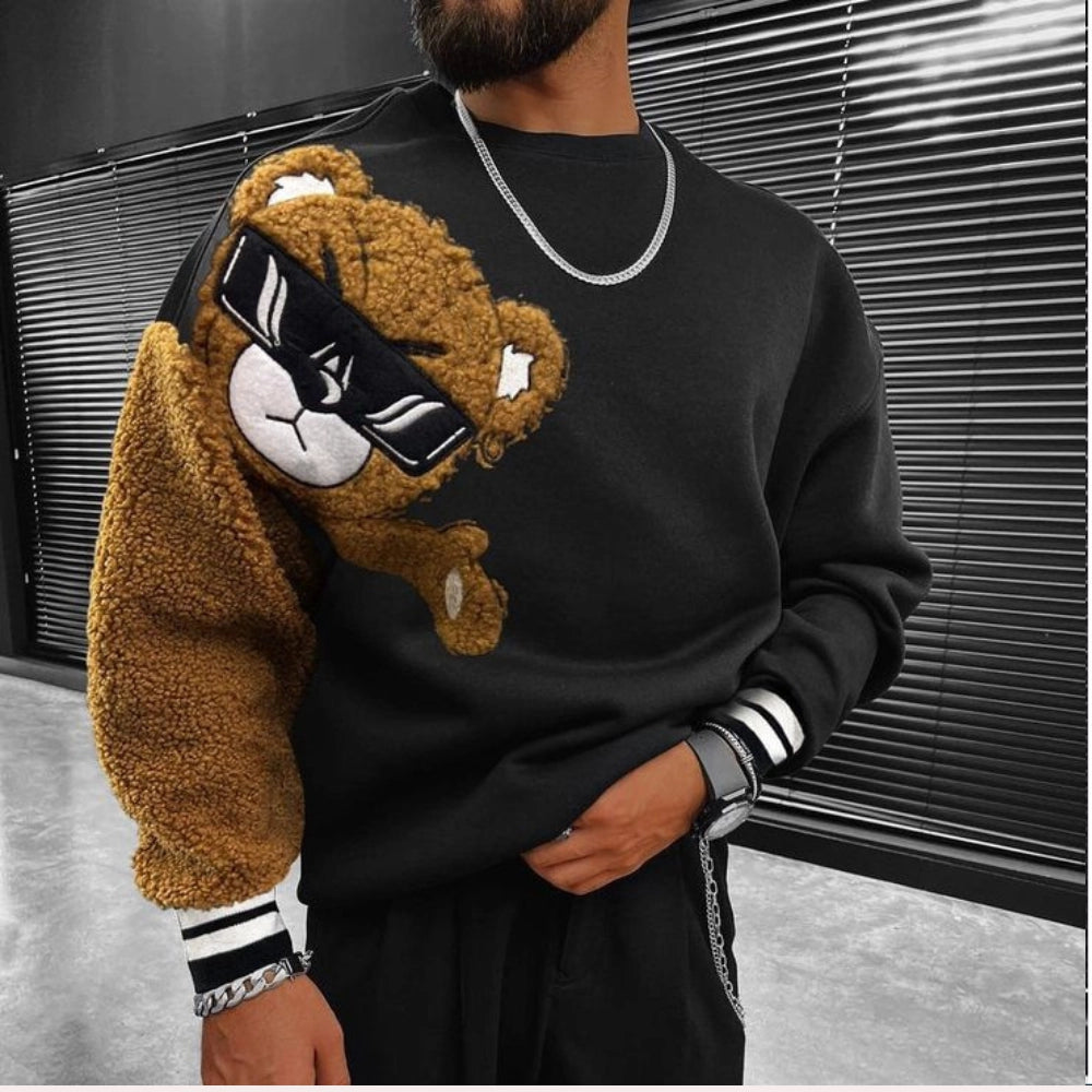 Men s 3D Teddy Bear Sweatshirt Cozy Winter Streetwear