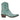 Turquoise suede cowboy boots for women featuring intricate embroidery, showcasing a vibrant western fashion style.