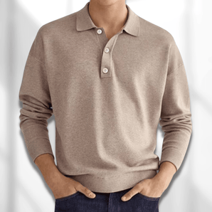 Avencea - Long Sleeve Polo Shirt for Men: Stylish Comfort with Every Step