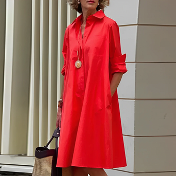 Midi-Kleid orange und rosa für Damen