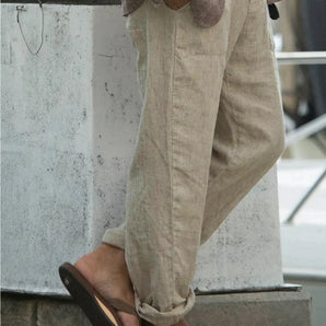 Avencea - Linen Trousers for Men in Beige and Gray