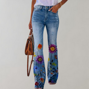 Avencea - Women's Flare Pants with Vibrant Prints