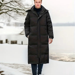 Avencea - Long Quilted Winter Jacket for Men with Warm Insulation