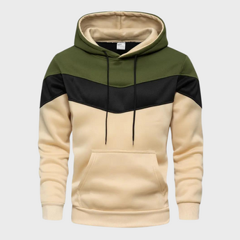 Achterkant zwarte met witte hoodie met capuchon voor heren