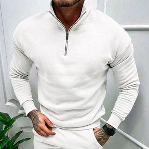 Avencea - Men's Sweater with Half Zipper