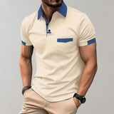 Achterkant bruine poloshirt voor heren