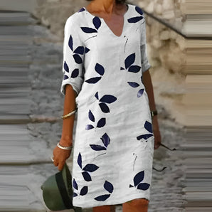 Avencea | Stunning Summer Dress with Leaf Print for Women