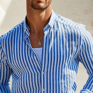 Avencea - Elegant Striped Linen Shirt for Men