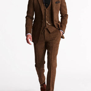 Avencea - 3-piece Set for Men, consisting of a simple Business Blazer, a Vest, and Trousers