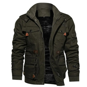 Avencea - Men's Winter Tactical Jackets Plush Thickened Coat with Hood